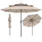 3M 3-Tier Heavy Duty 8-Ribs Solar Patio Umbrella with 32 LED Lights