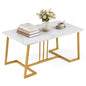 Coffee Table for Living Room, 90cm Marble Effect Center Table