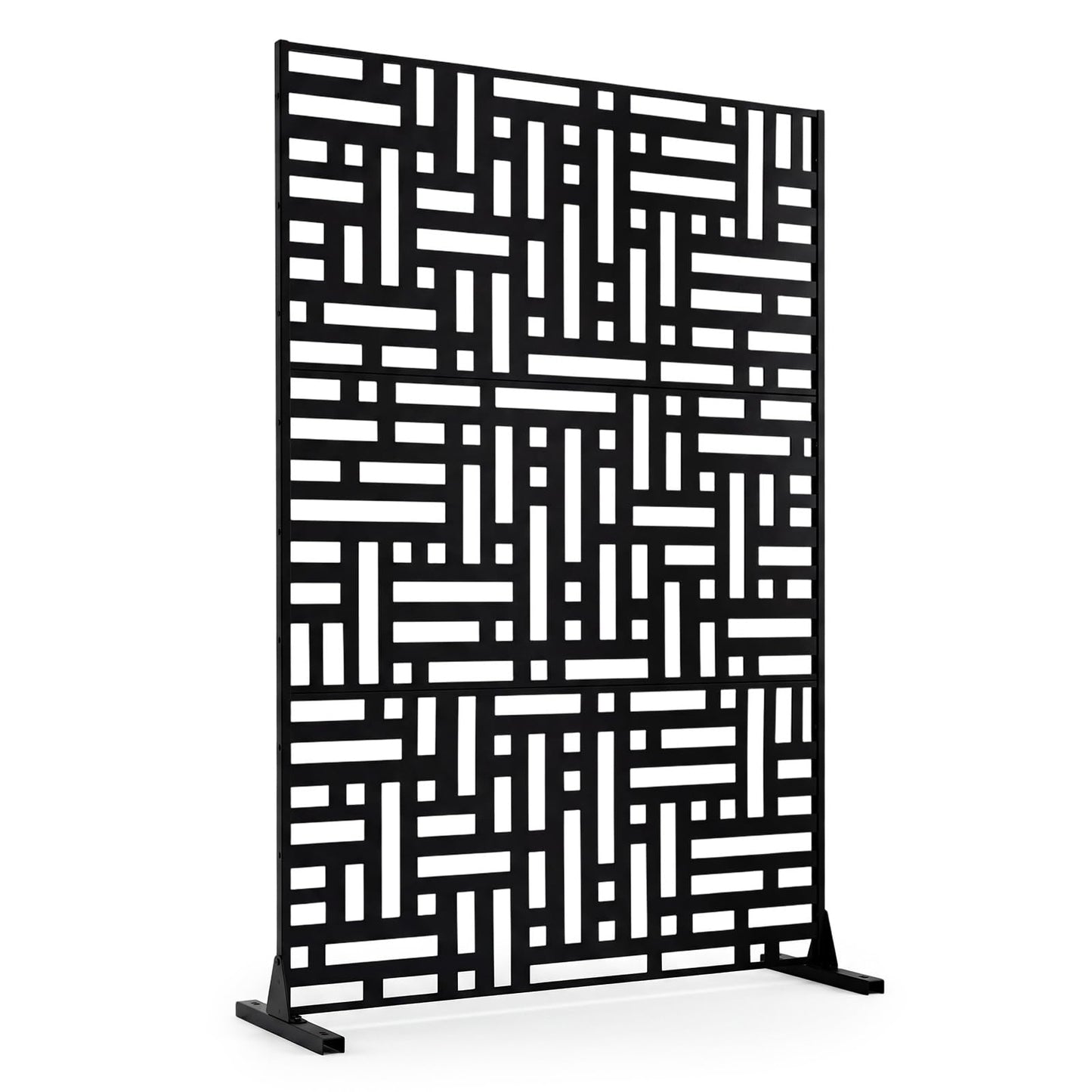 183 CM Freestanding Louvered Metal Outdoor Privacy Screen