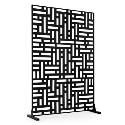183 CM Freestanding Louvered Metal Outdoor Privacy Screen