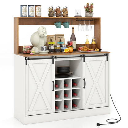 Kitchen Buffet Sideboard with Charging Station,Hutch