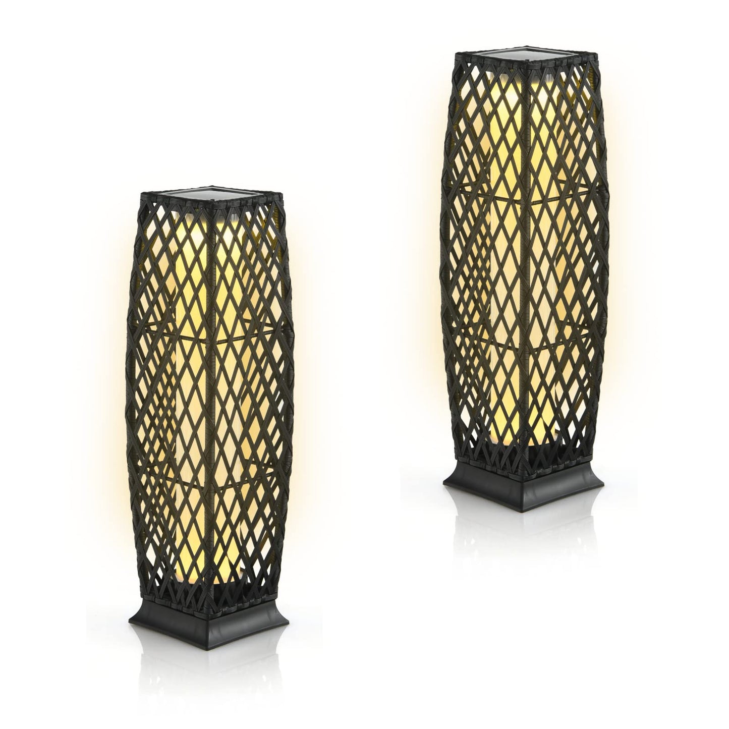 Rattan Solar Powered Landscape Lights with Automatic Switch and Large Capacity Batteries