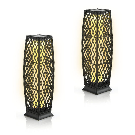 Rattan Solar Powered Landscape Lights with Automatic Switch and Large Capacity Batteries