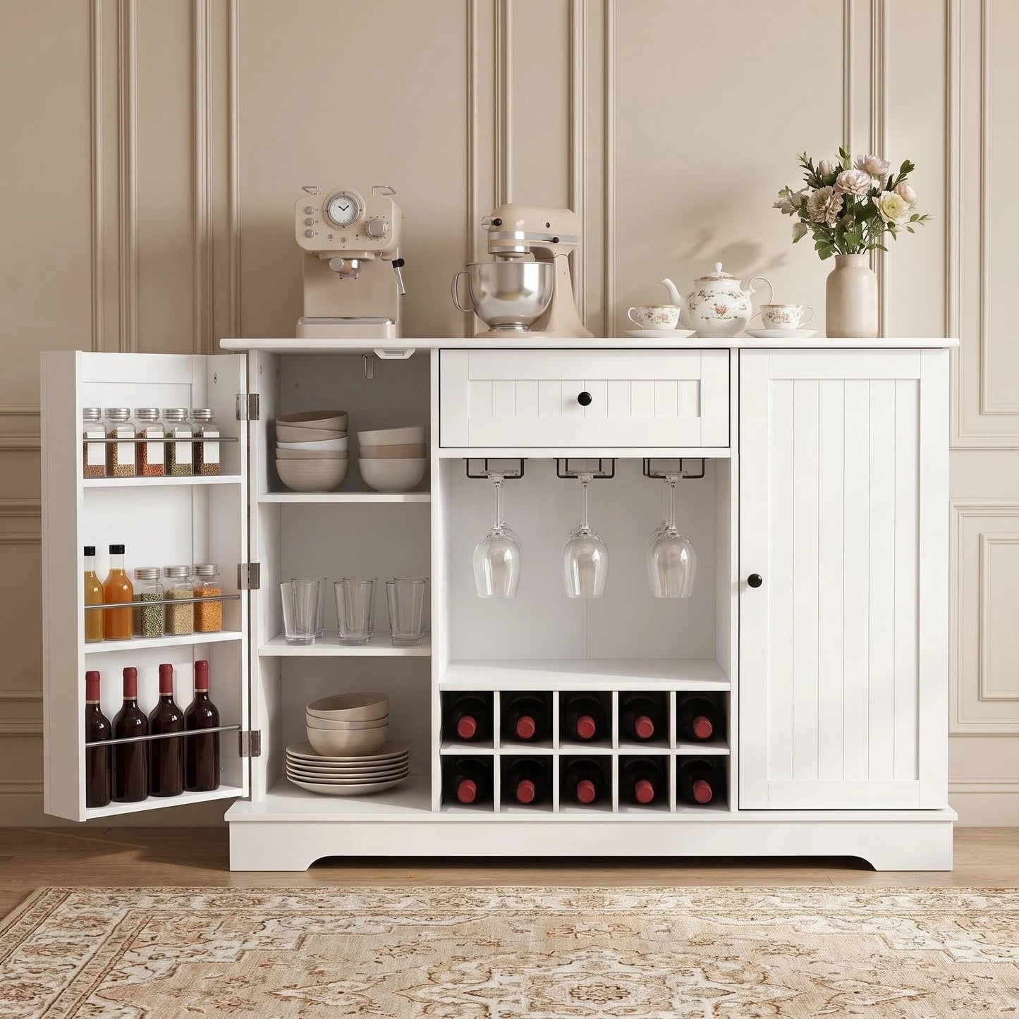 Sideboard Cabinet 120 CM Kitchen Storage Cabinet with Door Shelves