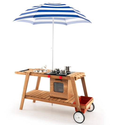 Outdoor Wooden Mud Kitchen for Kids Toddlers