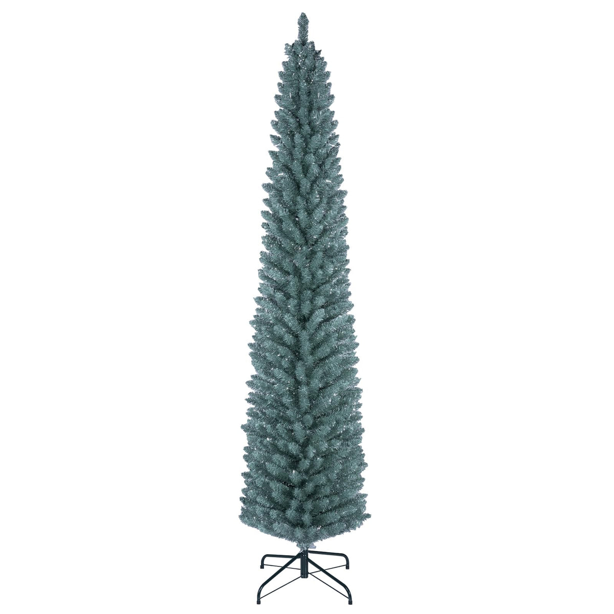 5FT/6FT/7FT Green Pencil Slim Christmas Tree, Traditional Artificial Pine Xmas Tree
