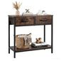 Narrow Console Table, 75cm Slim Entryway Table with 2 Storage Drawers and Open Shelf