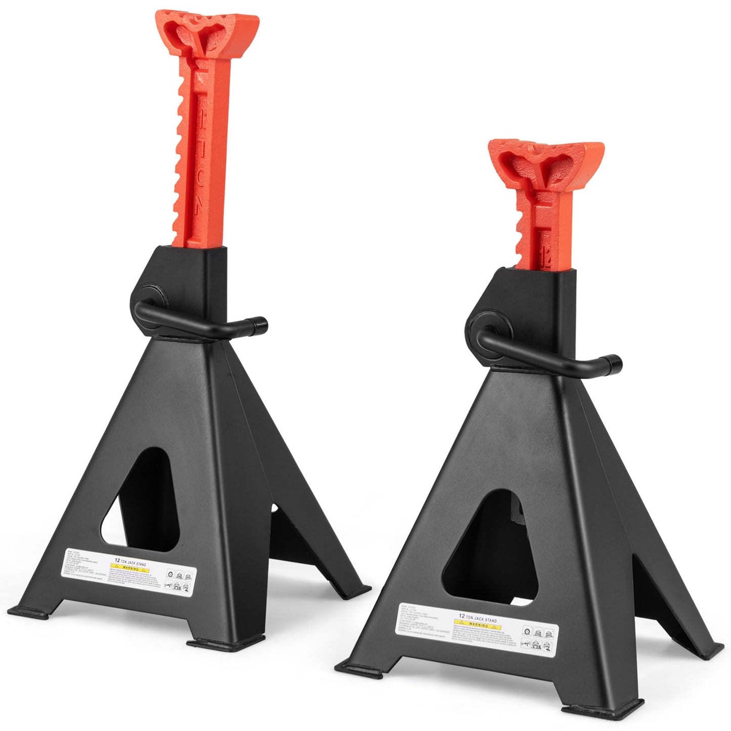 2 Pack Jack Stands, 6/12 Ton Capacity Per Stand