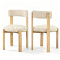 Dining Chairs Set of 2, Teddy Fleece Upholstered Kitchen Chairs with Padded Seat