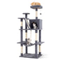 Cat Tree, 158cm Tall Multi-Layer Cats Tower with Plush Top Perch, Cave, Hammock, Sisal Scratching Posts