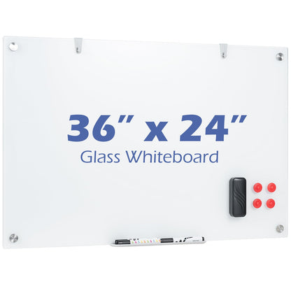 Magnetic Glass Board, 60 x 90 cm Frameless Dry Erase Board