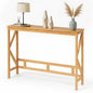 Bamboo Console Table, Narrow Freestanding Entryway Table