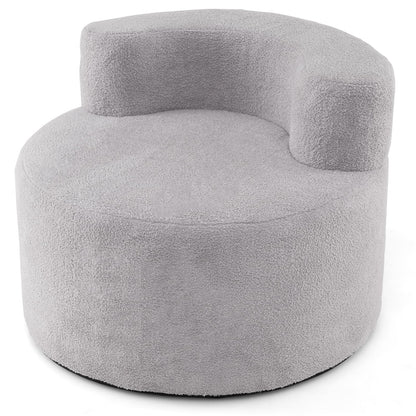 Bean Bag Chair with Soft Teddy Fleece and Curved Backrest