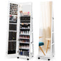 3 Color LED Lights Lockable Jewelry Armoire with Full Length Mirror
