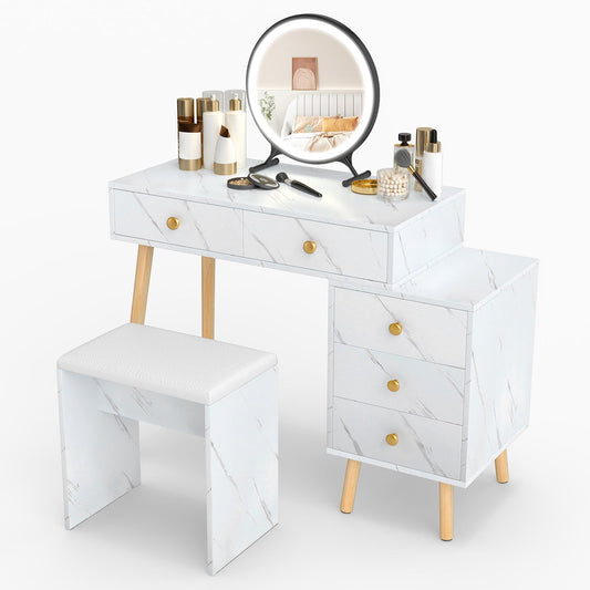 Vanity Desk Makeup Vanity Set with Removable Mirror
