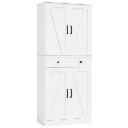 183cm Tall Kitchen Pantry with 4 Barn Doors and 3 Adjustable Shelves