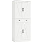 183cm Tall Kitchen Pantry with 4 Barn Doors and 3 Adjustable Shelves