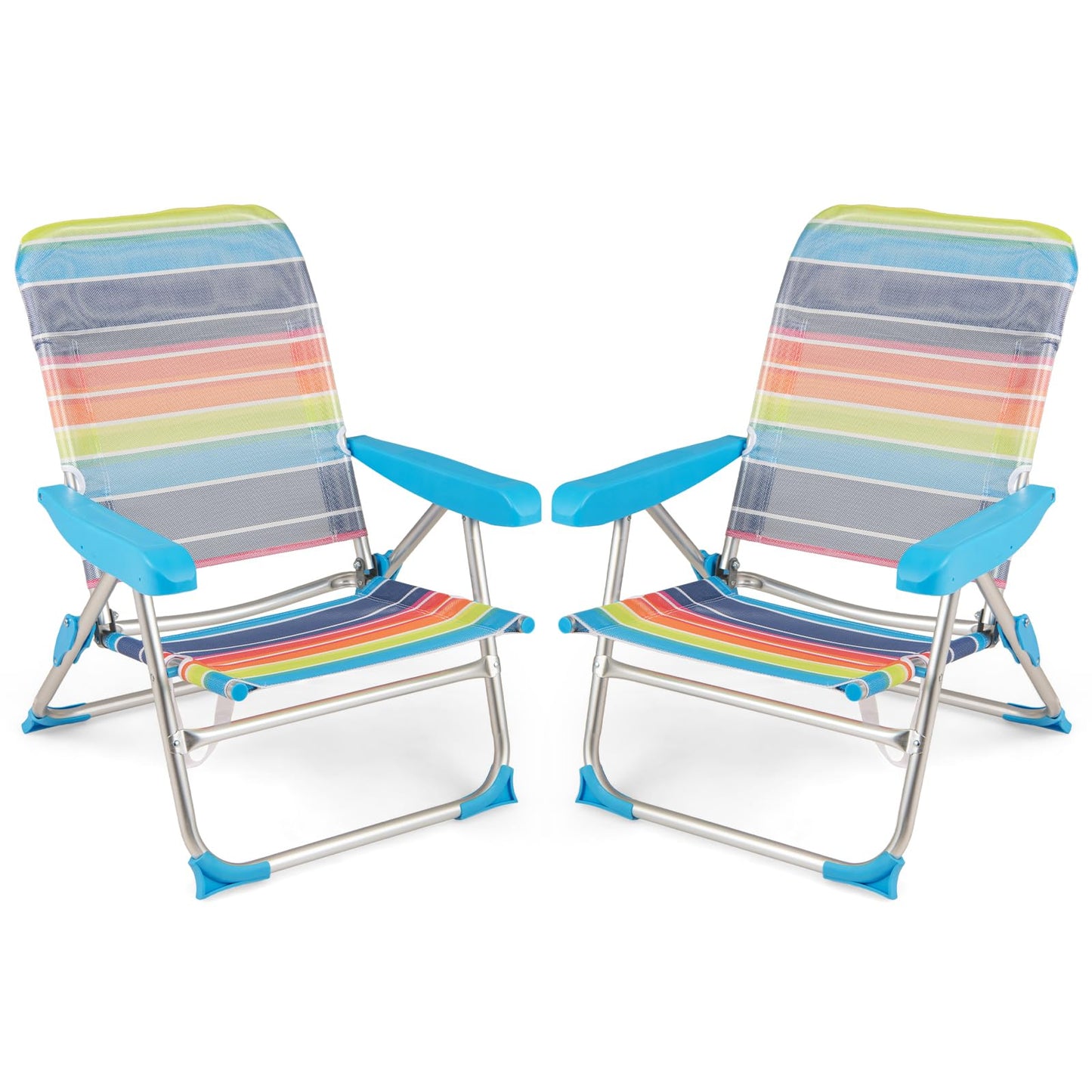 4 Adjustable Position Camping Chair with Armrests & Carry Strap