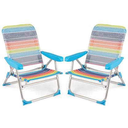 4 Adjustable Position Camping Chair with Armrests & Carry Strap