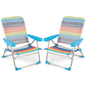 4 Adjustable Position Camping Chair with Armrests & Carry Strap