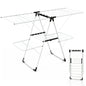 Foldable 2 level Laundry Drying Rack with Adjustable Wings and Clips