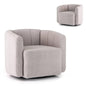 Upholstered Swivel Barrel Chair with Backrest and Armrests