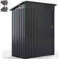 5x3FT Metal Garden Shed Galvanized Outdoor Storage Shed with 2 Air Vents