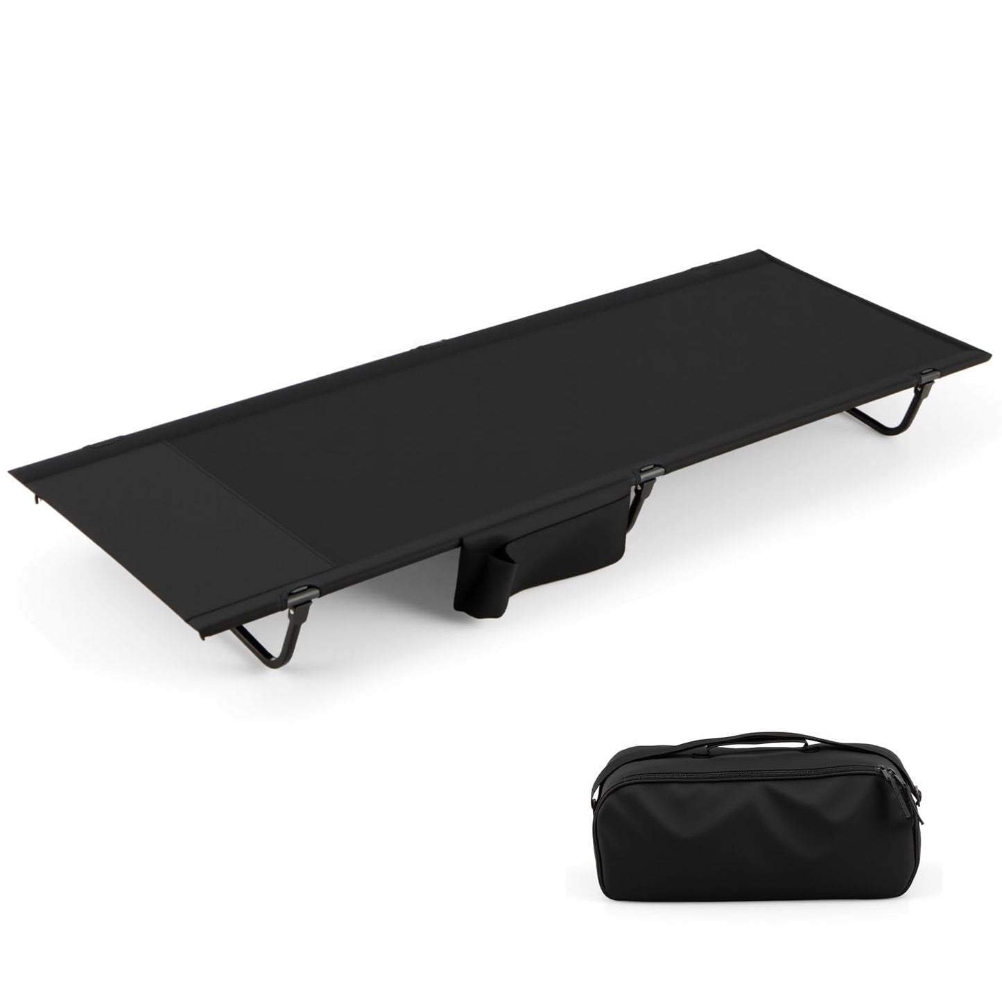 Ultralight Camping Cot for Adults with Side Pocket