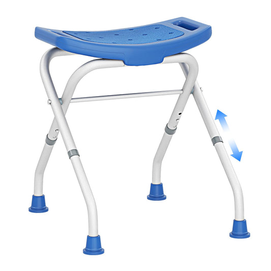Folding Shower Chair with Handles, Height Adjustable Bath Tub Shower Stool Seat
