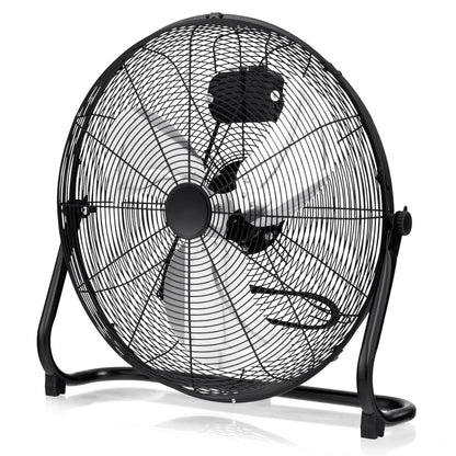 160W High Velocity Floor Fan with 3 Speed and Adjustable Tilting Head