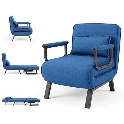 4 in 1 Folding Sofa Bed with Adjustable Backrest and Pillow | Convertible Sleeper Chair