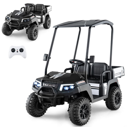 24V Kids Golf Cart 4WD 2 Seater Ride on Car with Dump Bed