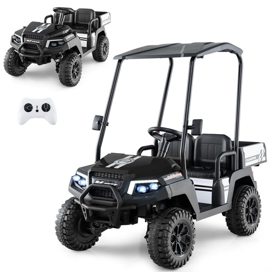 24V Kids Golf Cart 4WD 2 Seater Ride on Car with Dump Bed