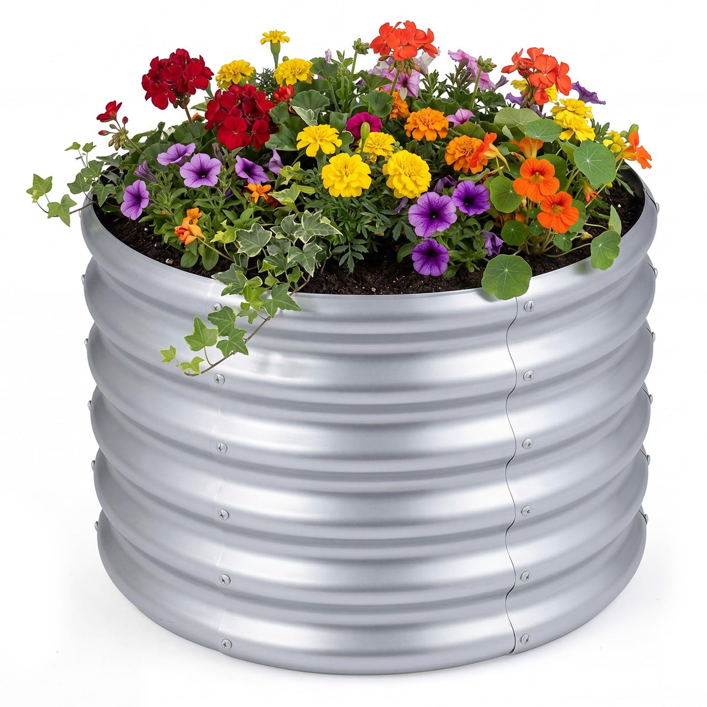 Metal Raised Garden Bed, Round Elevated Planter Box