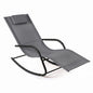 Rocking Sun Lounger, Zero Gravity Recliner Garden Rocking Chair with Headrest & Curved Armrests