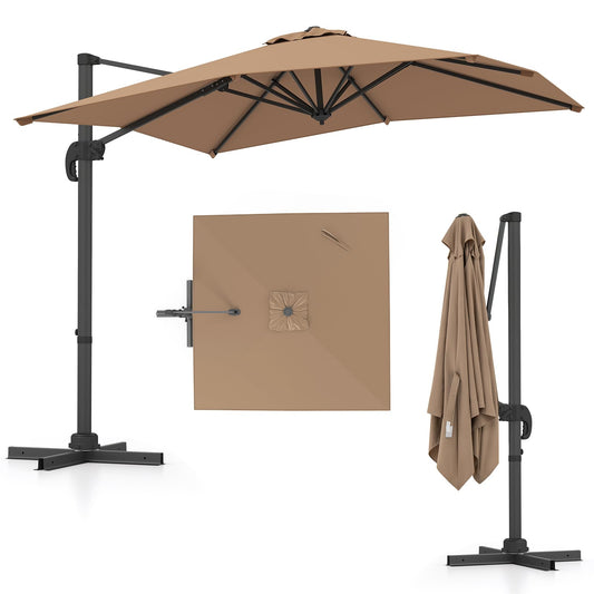 2.5M Square Offset Banana Umbrella with 5 Adjustable Tilt