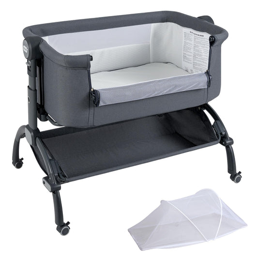Baby Bassinet Bedside Sleeper with 7-Height Adjustment for Newborns