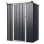 4 x 3ft Metal Garden Shed, Galvanized Outdoor Storage Shed with Lockable Door
