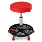 Pneumatic Rolling Mechanic Stool with Tool Tray & Adjustable Height