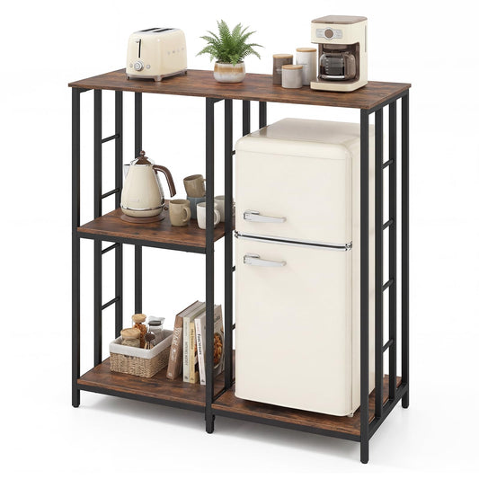 Kitchen Baker's Rack Mini Fridge Stand Table with 4 Shelves