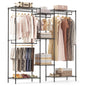 Portable Wardrobe Convertible Clothes Organizer with L-shape and Horizontal Installation
