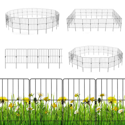 GiantexUK Decorative Garden Fence 51in x 14ft/24in x 13ft Foldable Rustproof Metal Wire Fencing