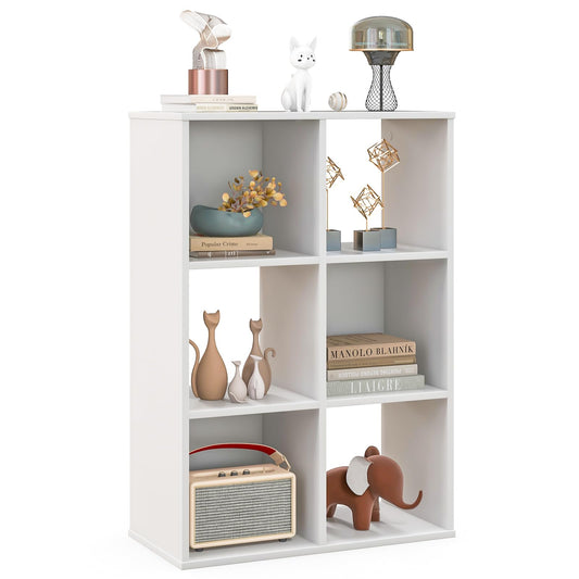 6-Cube Bookshelf Bookcase with 2 Anti-Tipping Kits for Living Room