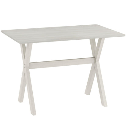 Modern Dining Table Wooden Kitchen Table with X-shaped Frame and with Wood Grain Texture Tabletop