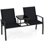 Garden Love Seats, 2-Seater Patio Bench Chair Companion Seat