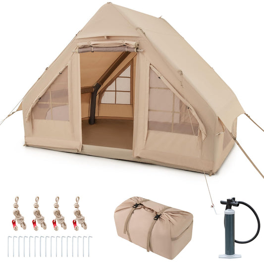 Waterproof 4-Season Blow-up Air Tent with Pump & 2 Doors