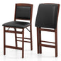 Set of 2 Counter Height Chairs with Rubber Wood Legs