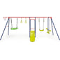 7-in-1 Kids Swing Set with 2 Swings for Kids Aged 3-10 Years Old