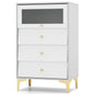 Giantex Chest of Drawers 3/4-Drawer Dresser Storage Cabinet with Flip Up Glass Door (Gray, 5-Tier)