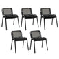 Set of 5 Stackable Waiting Room Chairs with Mesh Backrest and Waterfall Seat